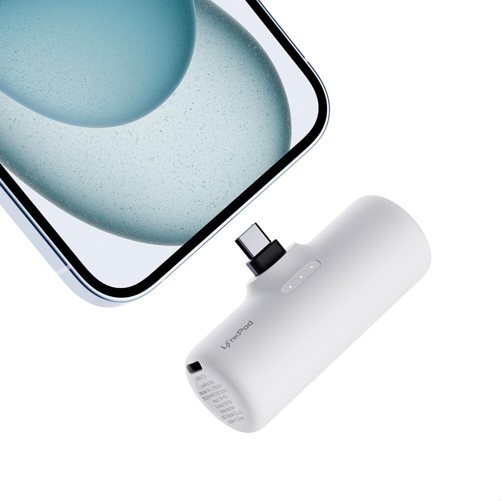 iWALK PD Fast Portable Charger For iPhone 1515 ProiWALK Portable Charger with Tiny Size,Upgraded 15W 3500mAh Power Bank with Built-in USB-C Plug Compatible with iPhone 15/15 Plus/15 Pro/15 Pro Max Series,iPad,White