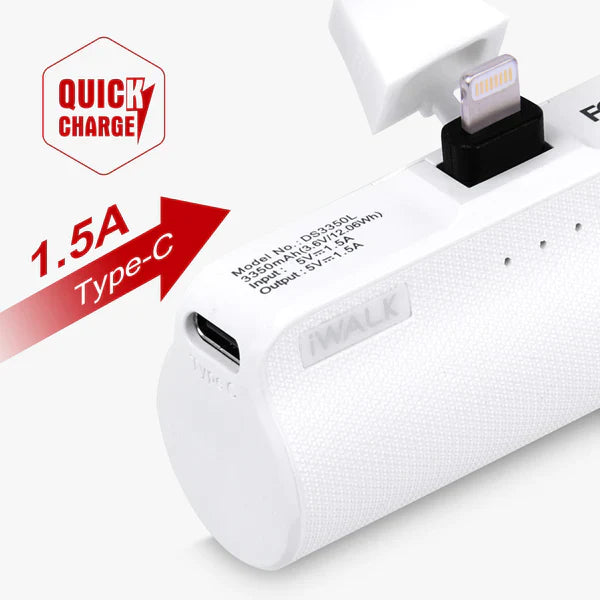 iWALK LinkMe Plus | 3350mAh Small Portable Charger [Built-In Lightning Connector]