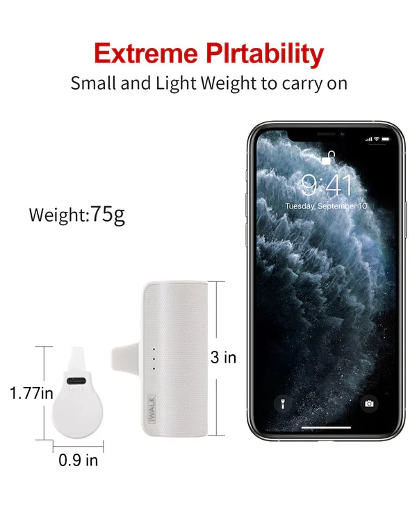 iWALK LinkMe Plus | 3350mAh Small Portable Charger [Built-In Lightning Connector]